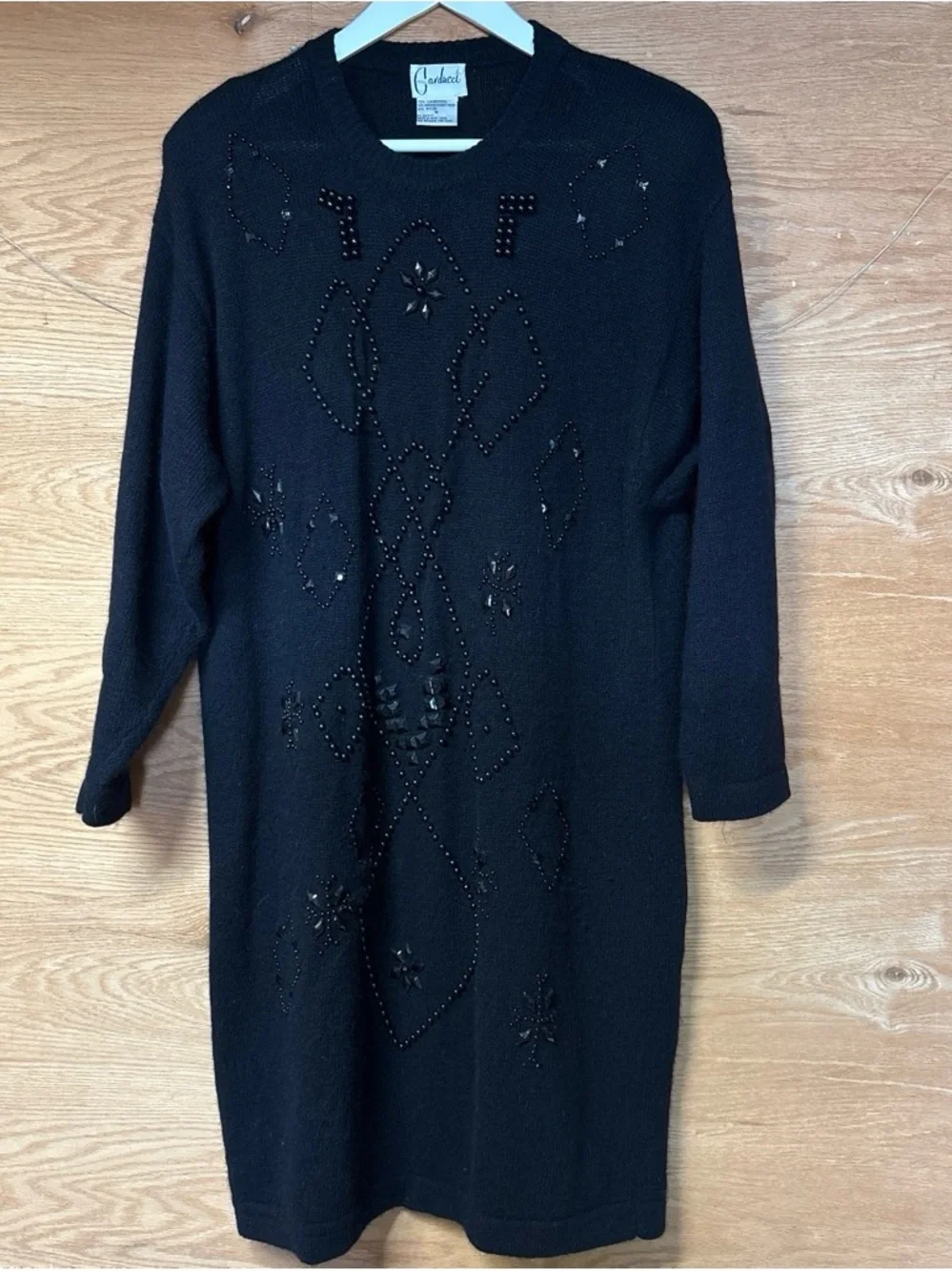 Carducci Vintage Black Embellished Knit Dress
